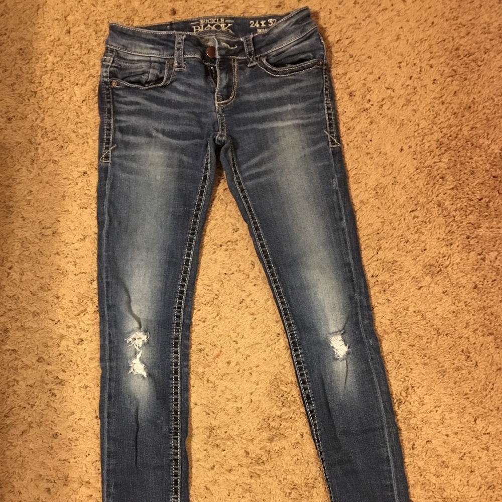 Buckle Black Skinny Jeans Fit No.53